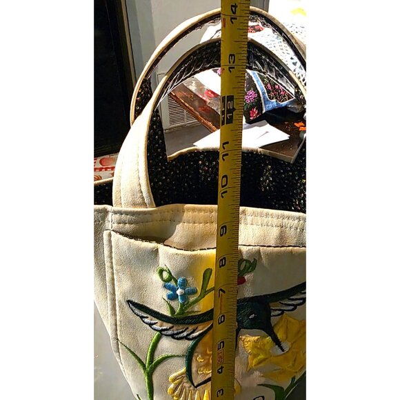 Vintage Rare Handmade Bags By T.J. Golf Embroidered Canvas Tote Bucket Purse - Picture 4 of 16